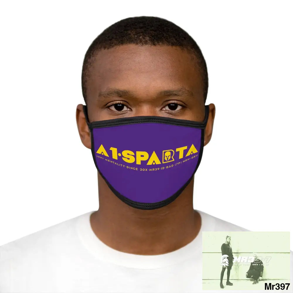 Yellow A1.SPARTA Mixed-Fabric Face Mask One size Accessories