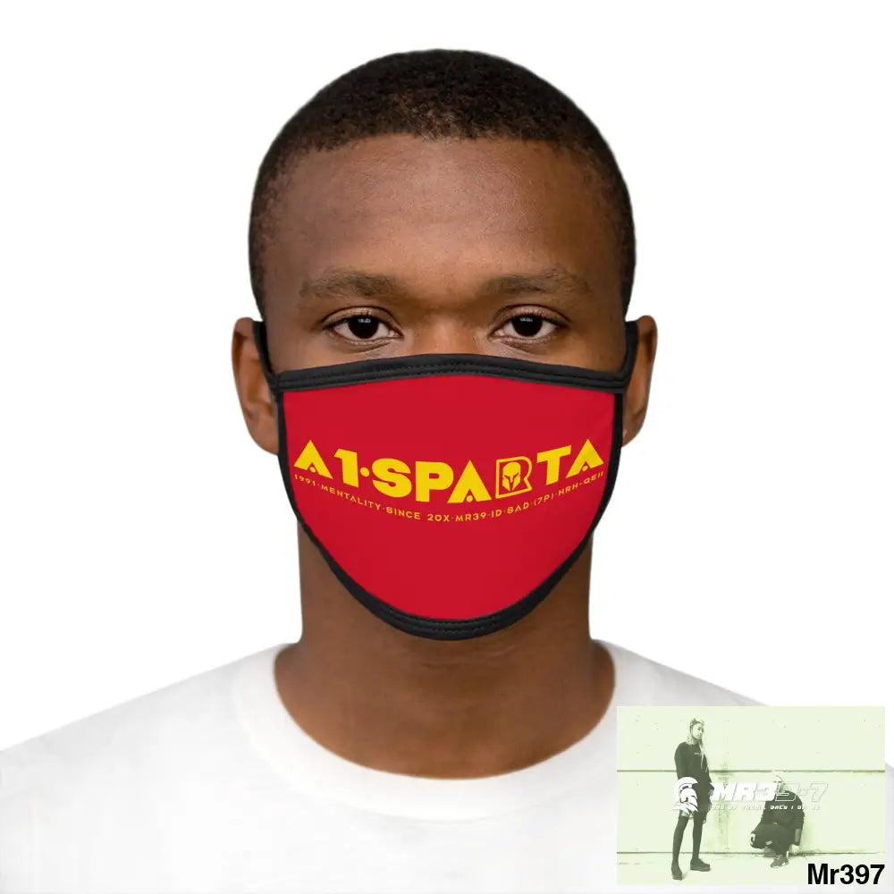 Yellow A1.SPARTA Mixed-Fabric Face Mask One size Accessories