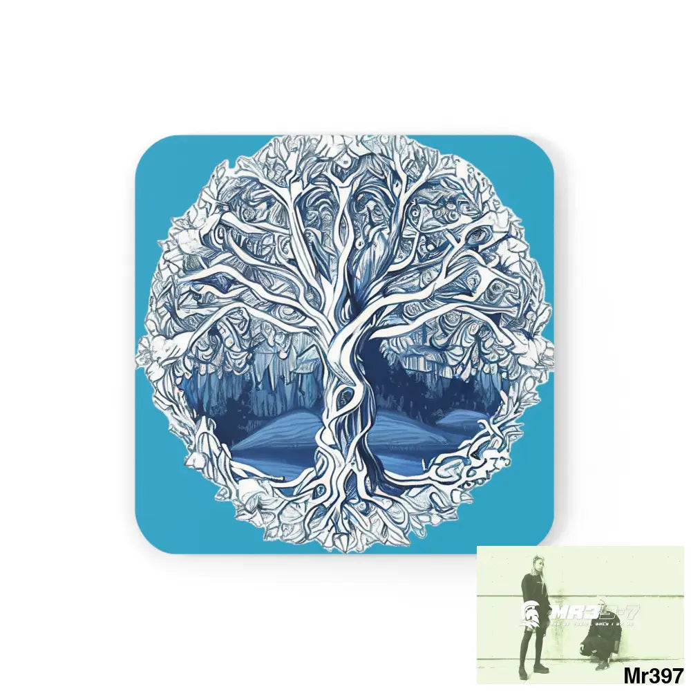 Yggdrasil Corkwood Coaster Set Cork / 3.75’’ × 3.75’’ / Square Home Decor