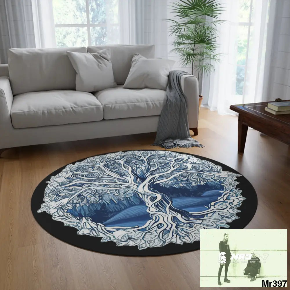 Yggdrasil Intricate Tree of life Round Rug 60’’ × 60’’ Home Decor