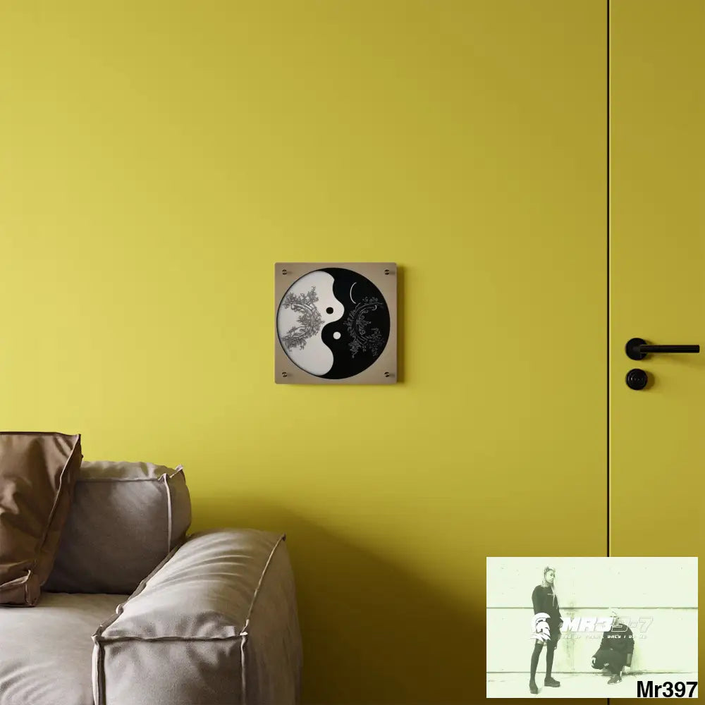 Ying Yang Moon Hyper Realistic Graphic Acrylic Wall Art Panels Home Decor