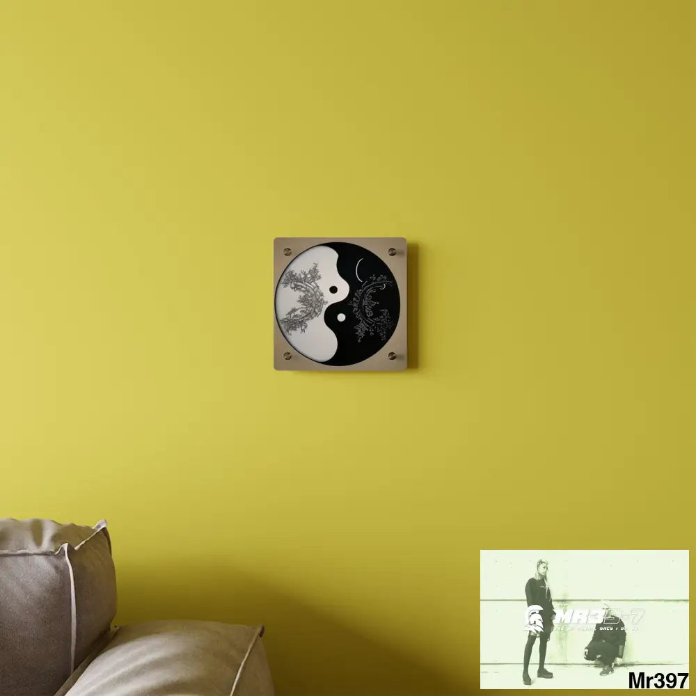 Ying Yang Moon Hyper Realistic Graphic Acrylic Wall Art Panels Home Decor